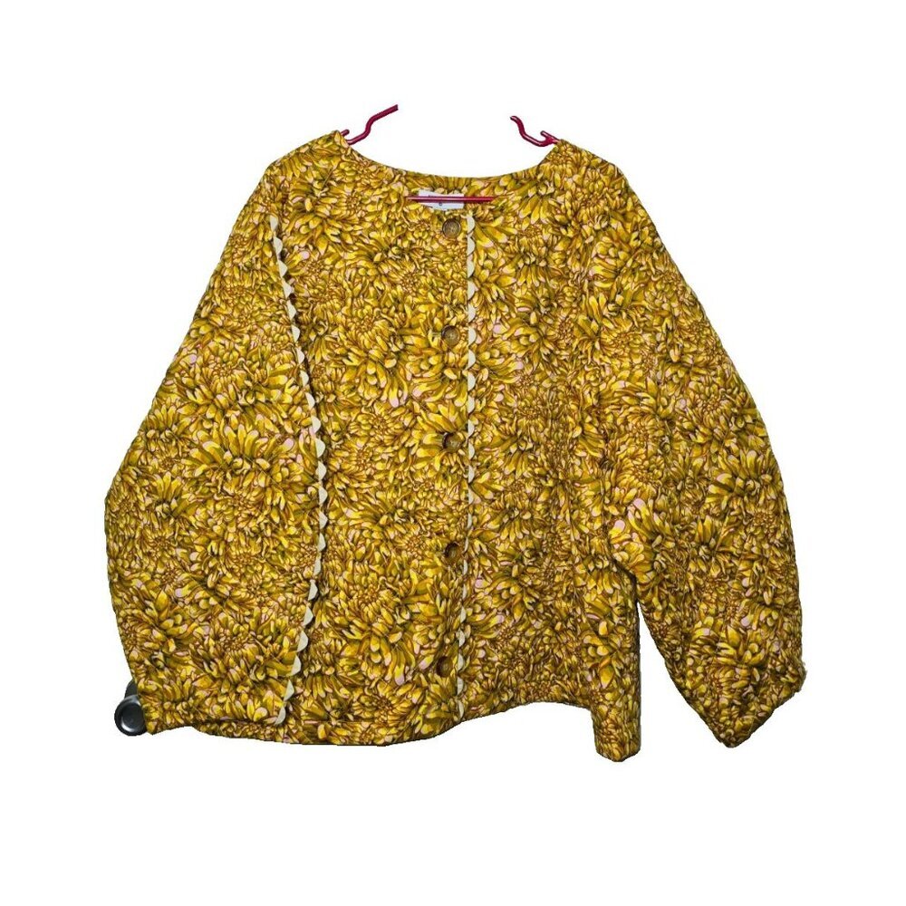 Kika Vargas x Target Gold 3X Women's Plus Size Mum Floral Quilted Jacket Floral
